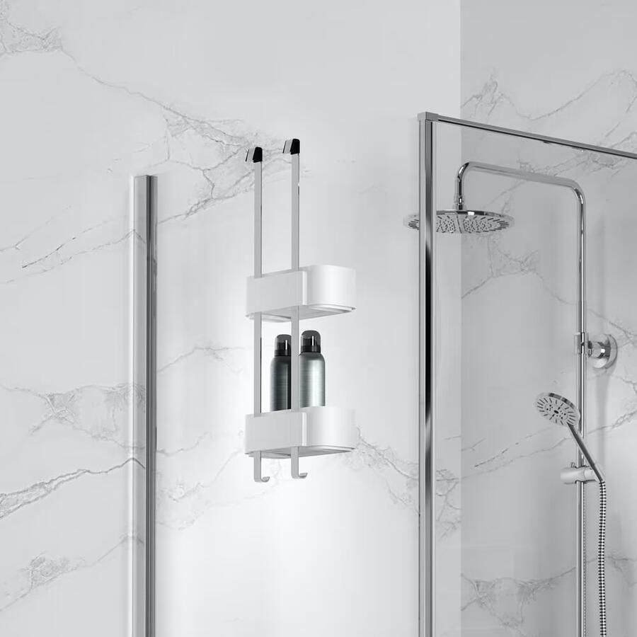 Geesa Doucherek Frame | 25 cm | Ophangbaar | Wit-chroom - Foto 2