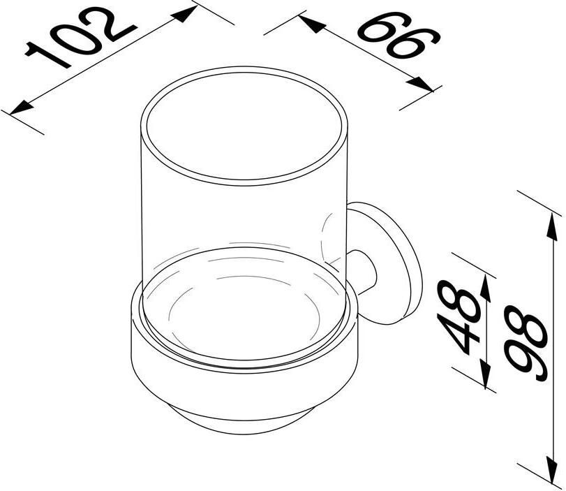 Geesa Glashouder Nemox | Met glas | Chroom - Foto 3