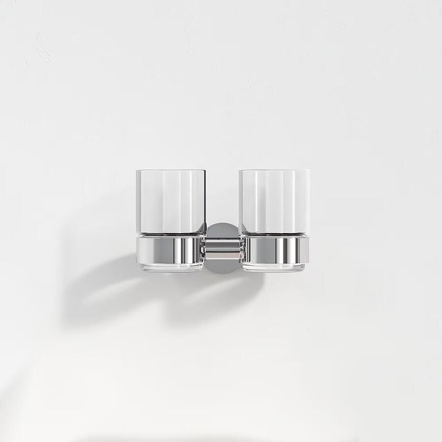 Geesa Glashouder Nemox | Met glas dubbel | Chroom