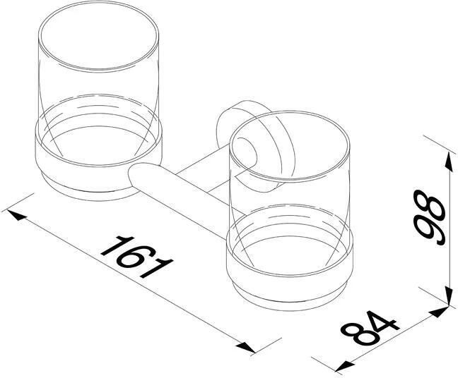 Geesa Glashouder Nemox | Met glas dubbel | Chroom - Foto 3