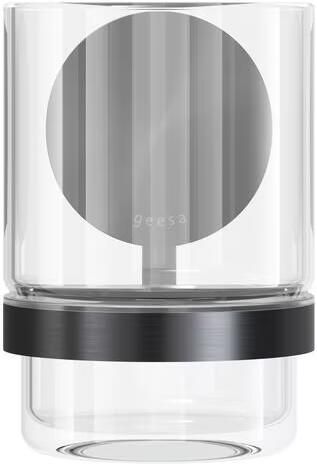 Geesa Glashouder Opal | Met glas | Geborsteld metaal zwart - Foto 4