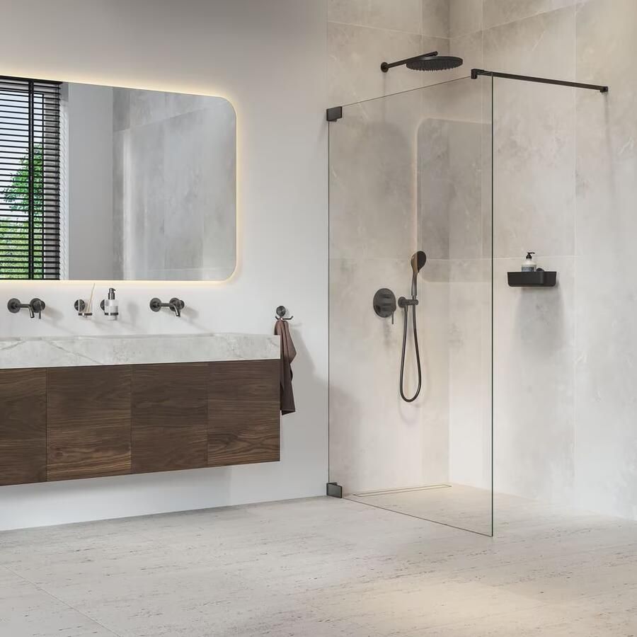 Geesa Glashouder Opal | Met glas | Geborsteld metaal zwart - Foto 2