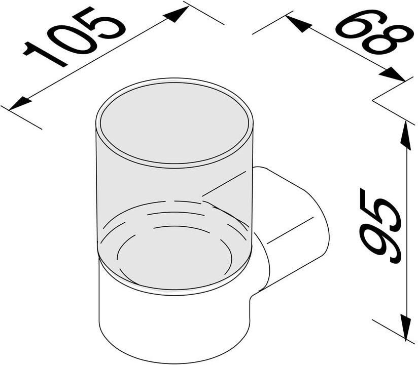 Geesa Glashouder Wynk | Met glas | Chroom - Foto 3