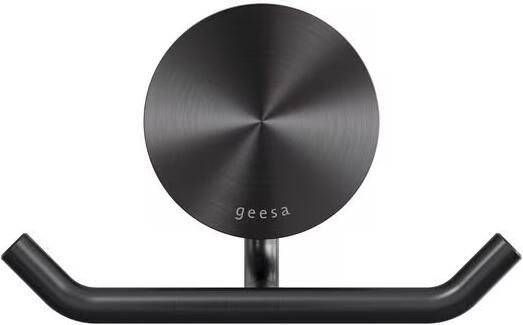 Geesa Handdoekhaak Opal | Dubbel haaks | Geborsteld metaal zwart - Foto 4