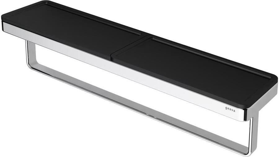 Geesa Handdoekrek Frame | 40 cm | Met plateau | Zwart-Chroom - Foto 4