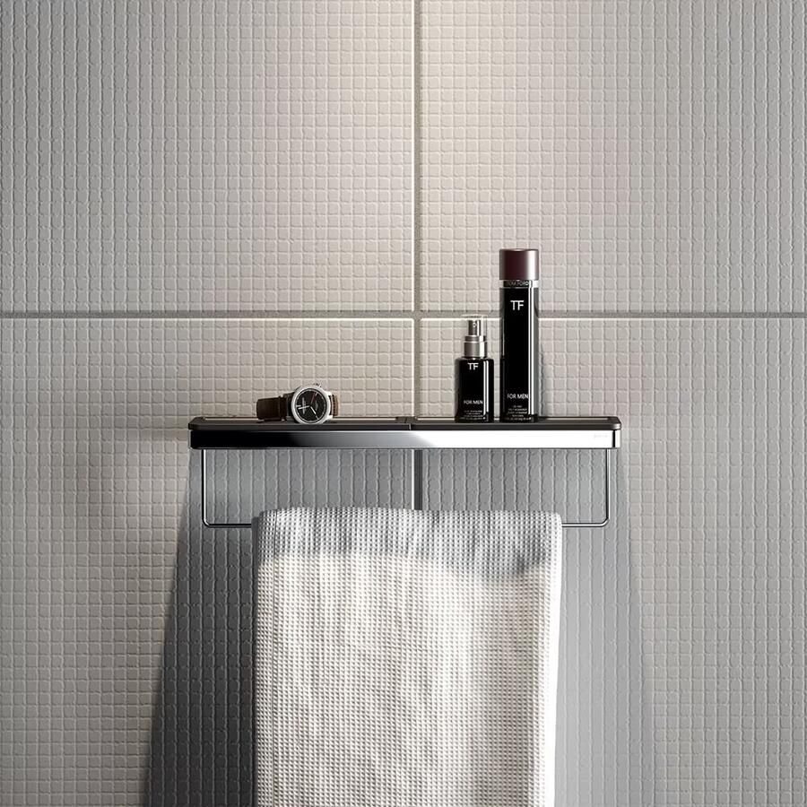 Geesa Handdoekrek Frame | 40 cm | Met plateau | Zwart-Chroom