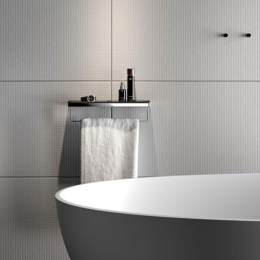 Geesa Handdoekrek Frame | 40 cm | Met plateau | Zwart-Chroom - Foto 2