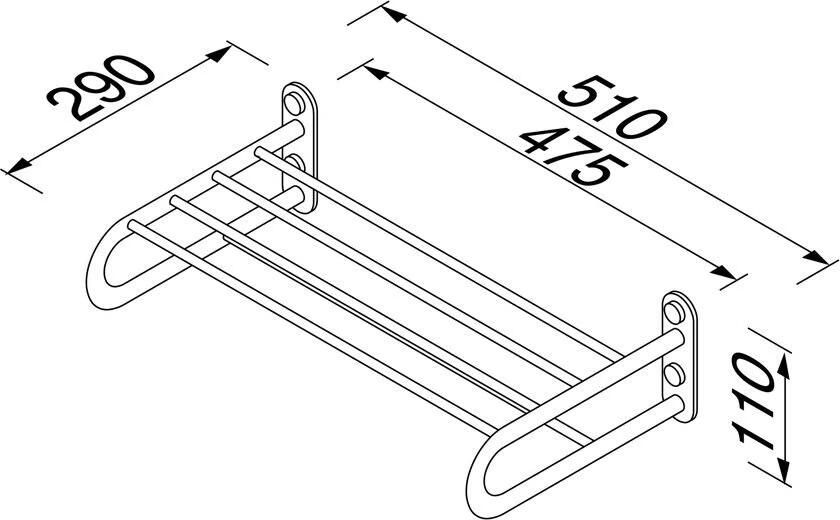 Geesa Handdoekrek Hotel | 45 cm | Met plateau | Chroom - Foto 2