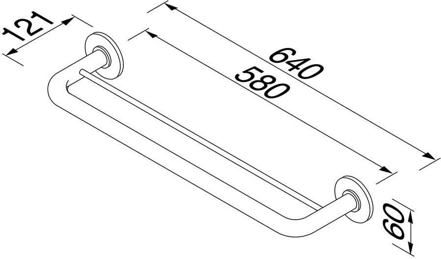 Geesa Handdoekrek Hotel | 60 cm dubbel | Chroom - Foto 3