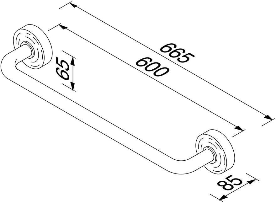Geesa Handdoekrek Luna | 60 cm | Chroom