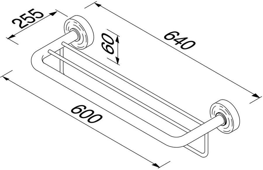 Geesa Handdoekrek Luna | 60 cm | Met plateau | Chroom - Foto 2