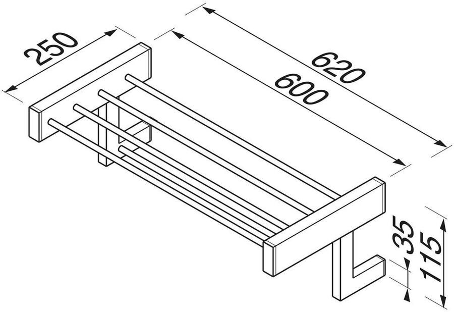 Geesa Handdoekrek Modern Art | 60 cm | Met plateau | Chroom - Foto 2