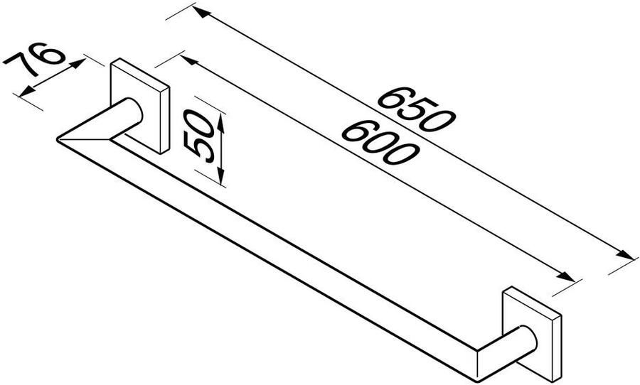 Geesa Handdoekrek Nelio | 60 cm | Chroom - Foto 2