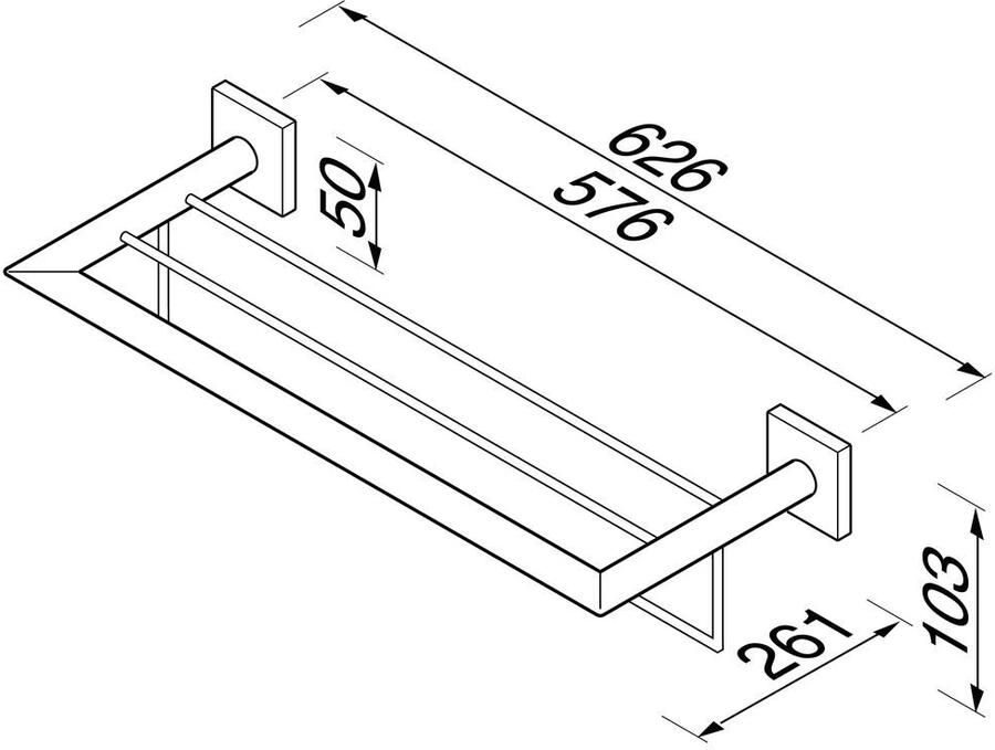 Geesa Handdoekrek Nelio | 60 cm | Met plateau | Chroom - Foto 2