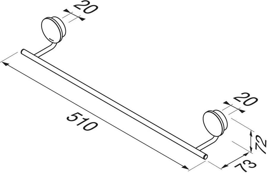 Geesa Handdoekrek Opal | 45 cm | Chroom - Foto 2