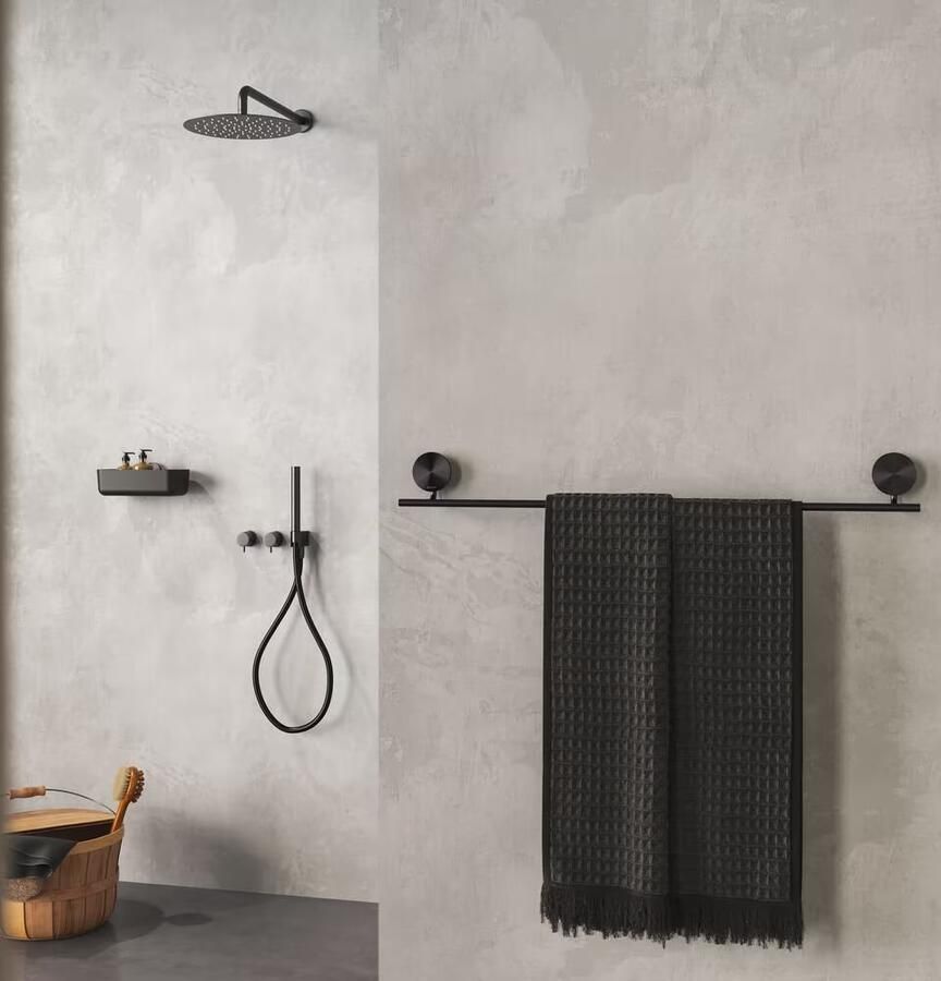 Geesa Handdoekrek Opal | 60 cm | Geborsteld metaal zwart