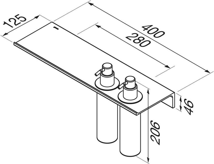 Geesa Planchet Leev | 40 cm | Met dispenser multi 200 ml | Zwart