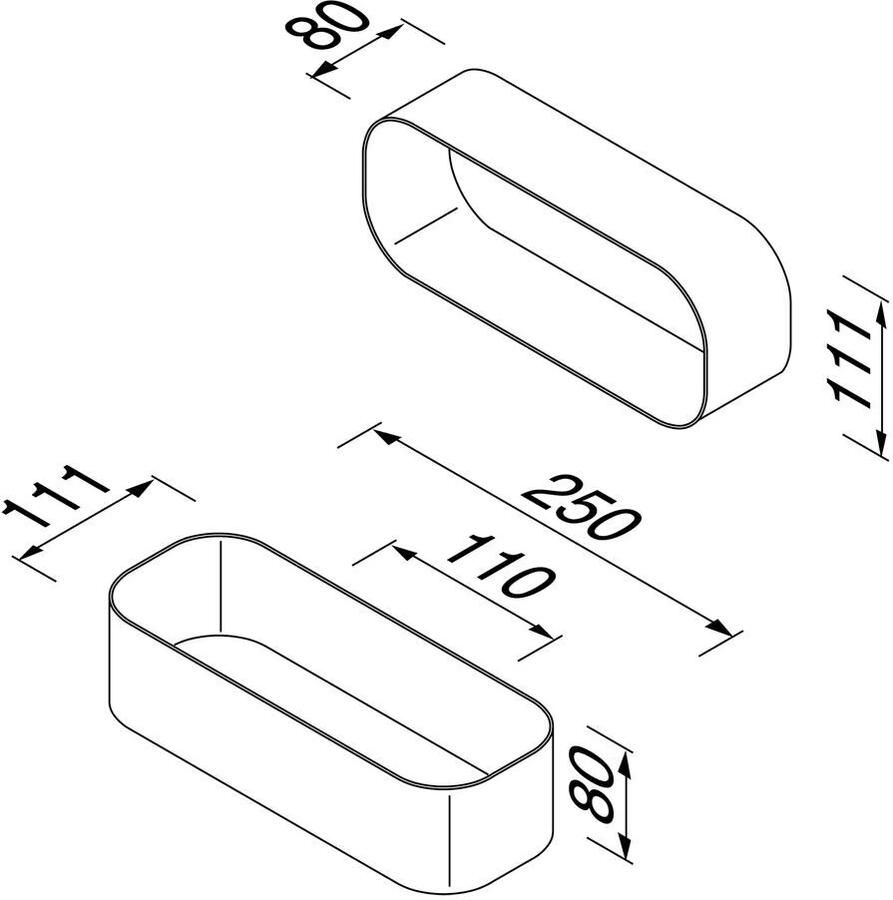 Geesa Planchet douchemand Frame | 25 cm | Zwart - Foto 3