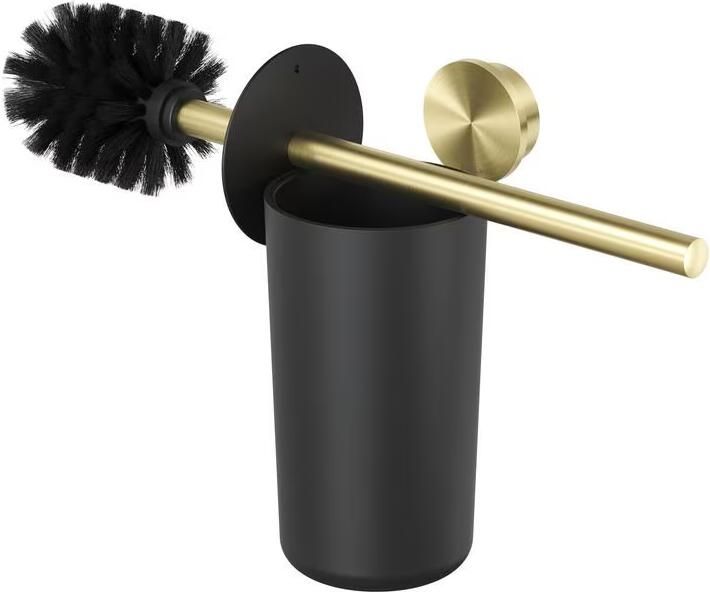 Geesa Toiletaccessorieset Opal | Toiletborstel met houder Toiletrolhouder met klep Handdoekhaak | Goud geborsteld - Foto 2