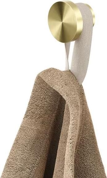 Geesa Toiletaccessorieset Opal | Toiletborstel met houder Toiletrolhouder met klep Handdoekhaak | Goud geborsteld - Foto 3