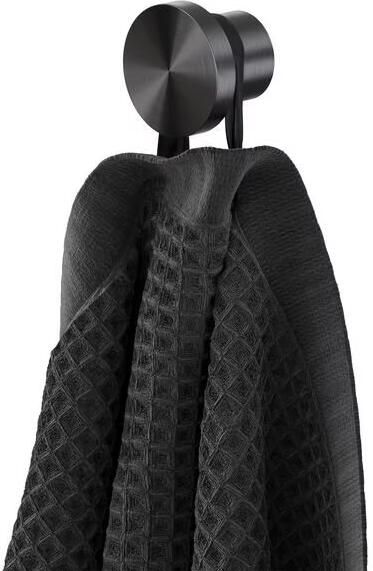 Geesa Toiletaccessorieset Opal | Toiletborstel met houder Toiletrolhouder met klep Handdoekhaak | Zwart metaal geborsteld - Foto 2