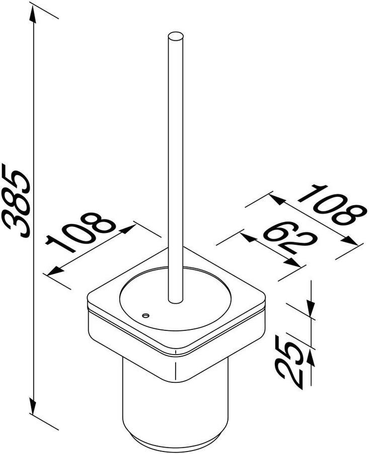 Geesa Toiletborstel Frame | Met houder | Zwart - Foto 2