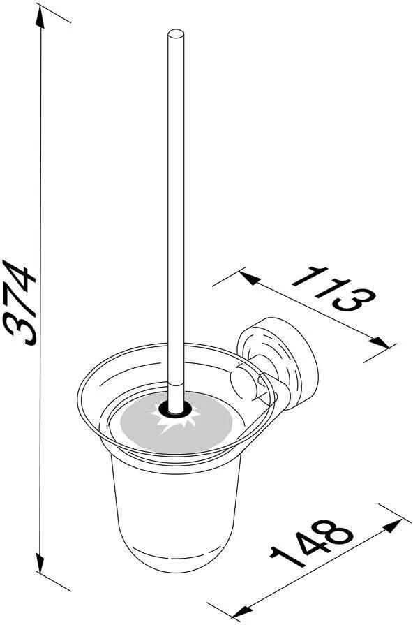 Geesa Toiletborstel Luna | Met houder | Chroom - Foto 2