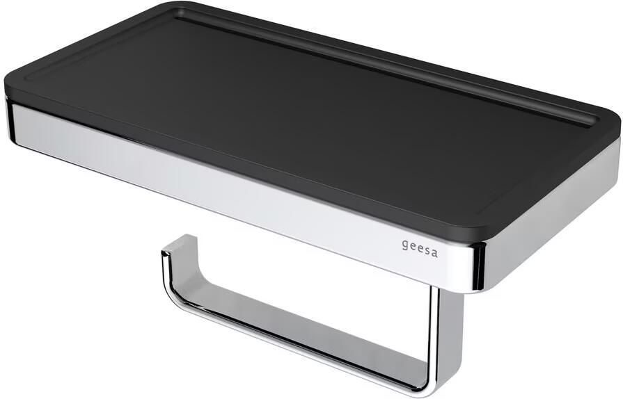 Geesa Toiletrolhouder Frame | Met planchet | Zwart - Foto 3