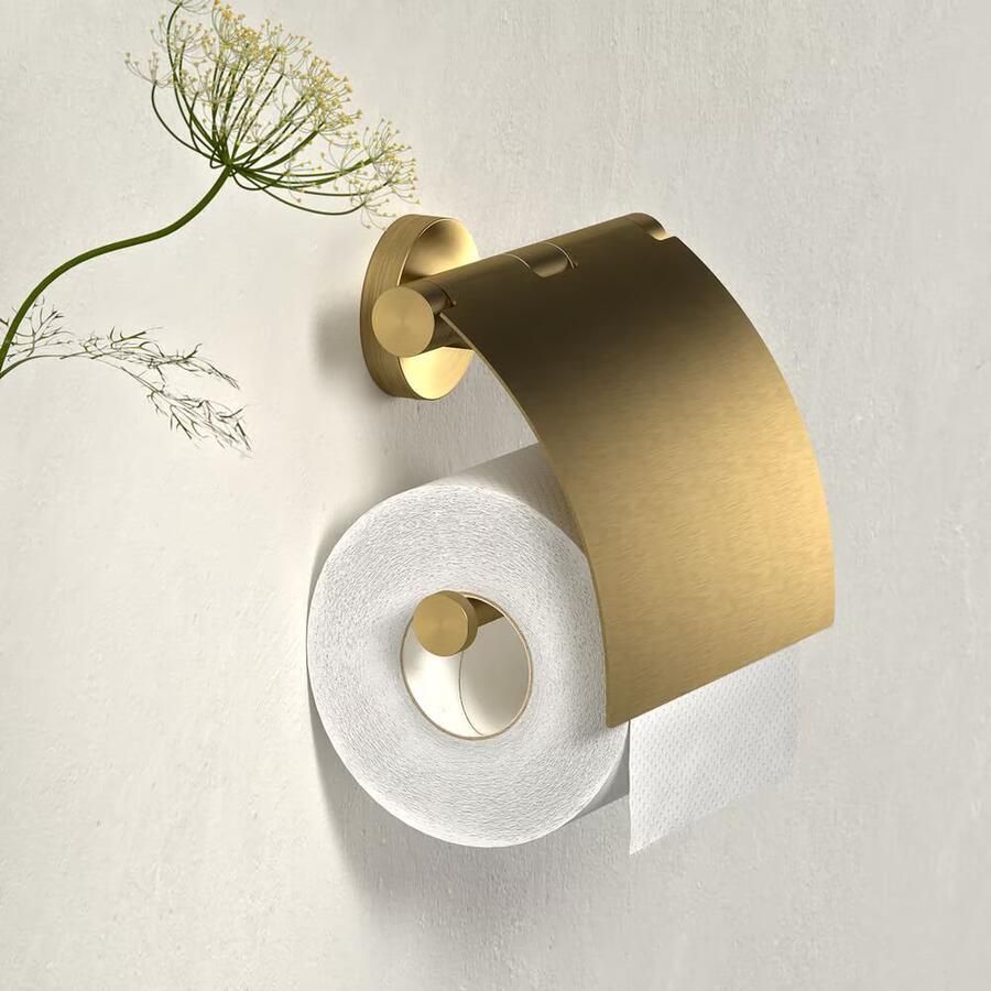 Geesa Toiletrolhouder Nemox | Met klep | Goud geborsteld