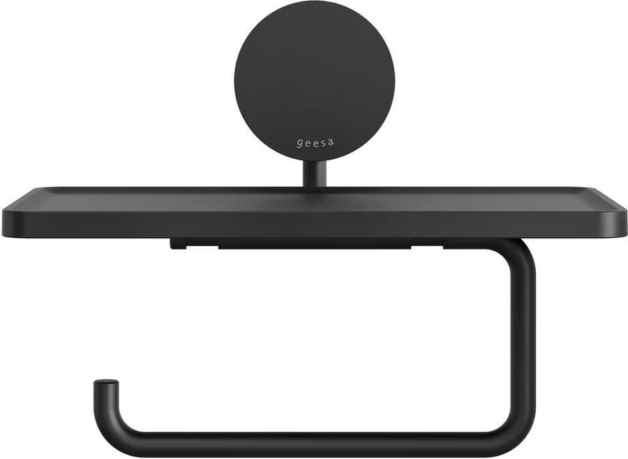 Geesa Toiletrolhouder Opal | Met planchet | Zwart - Foto 4