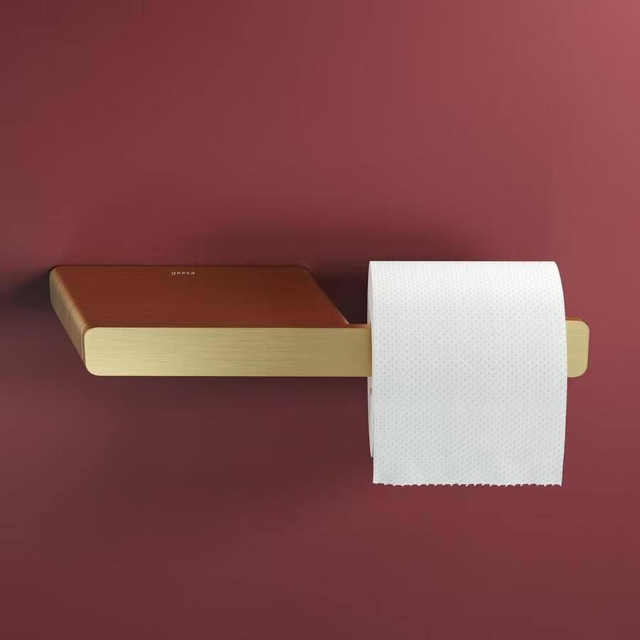 Geesa Toiletrolhouder Shift | Met planchet | Goud geborsteld