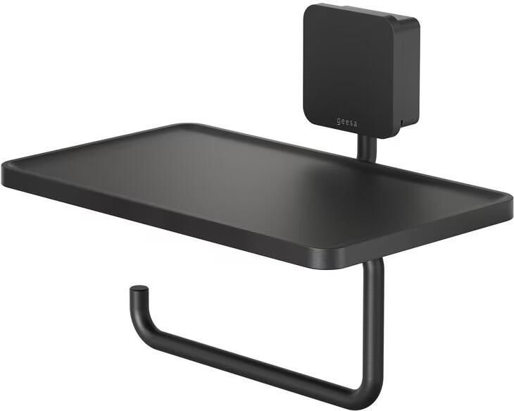 Geesa Toiletrolhouder Topaz | Met planchet | Zwart - Foto 3