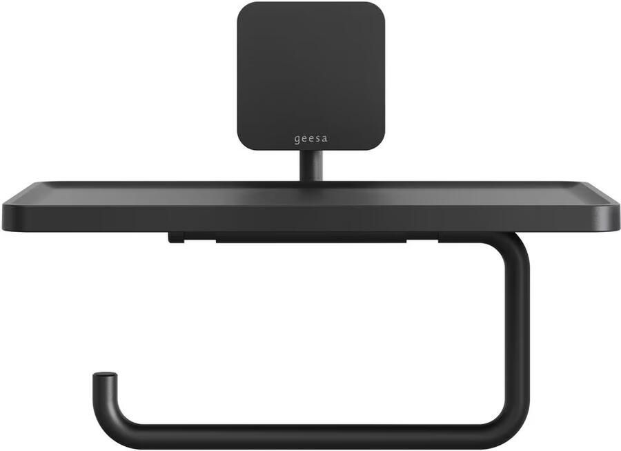 Geesa Toiletrolhouder Topaz | Met planchet | Zwart - Foto 2