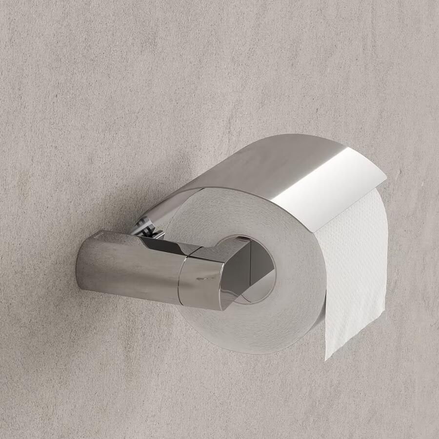 Geesa Toiletrolhouder Wynk | Met klep Chroom (rechts) | Chroom - Foto 1