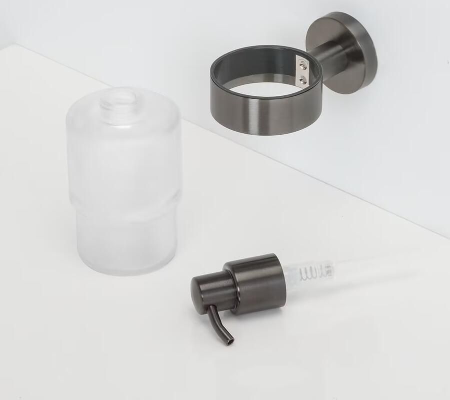 Geesa Zeepdispenser Nemox | 200 ml | Zwart metaal geborsteld - Foto 4