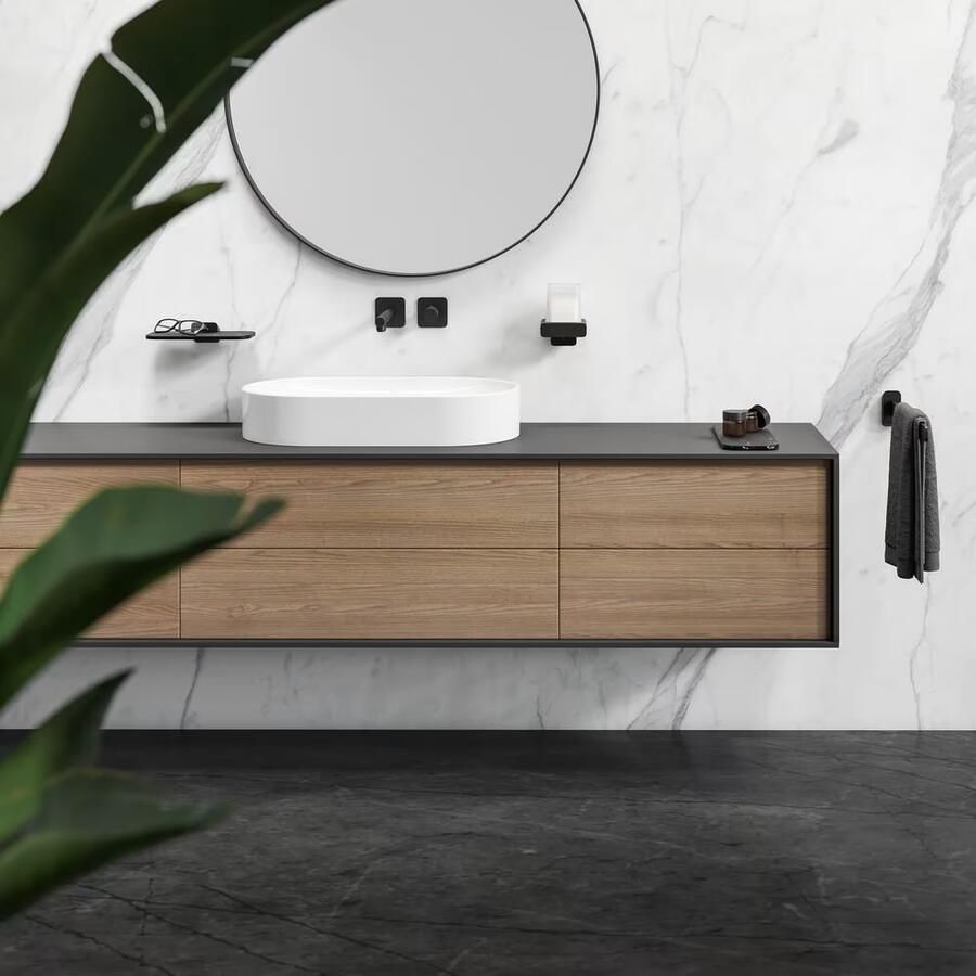 Geesa Zeepdispenser Shift | 200 ml | Met gesatineerd glas | Zwart