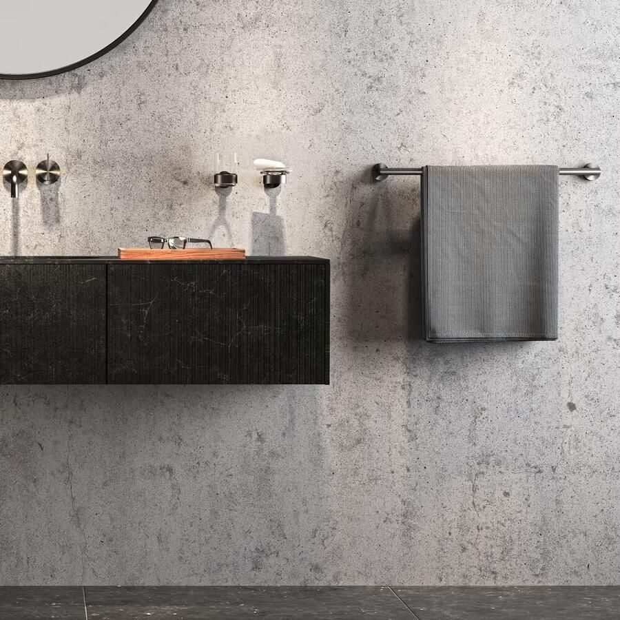 Geesa Glashouder Nemox | Met glas | Zwart metaal geborsteld