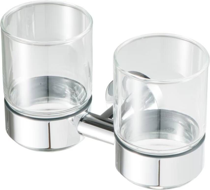 Geesa Glashouder Nemox | Met glas dubbel | Chroom