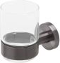 Geesa Glashouder Nemox | Met glas | Zwart metaal geborsteld - Thumbnail 1