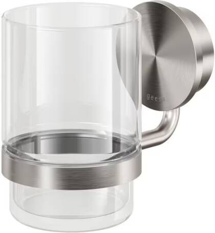 Geesa Glashouder Opal | Met glas | RVS geborsteld