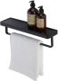 Geesa Handdoekrek Frame | 40 cm | Met plateau | Zwart-Zwart - Thumbnail 1