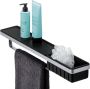 Geesa Planchet Frame | 63 cm | Met handdoekrek en douchemand | Zwart-Chroom - Thumbnail 1