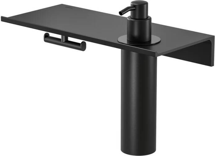 Geesa Planchet Leev | 28 cm | Met handdoekhaak en zeepdispenser | Zwart