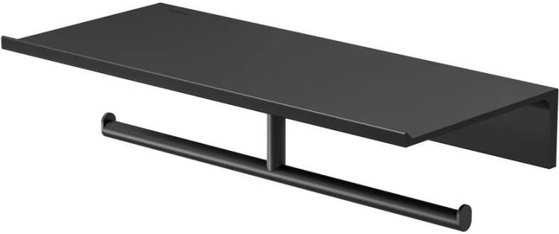 Geesa Planchet Leev | 28 cm | Met toiletrolhouder zonder klep | Zwart