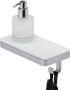 Geesa Planchet zeepdispenser Frame | 200 ml | Met handdoekhaak | Wit-Chroom - Thumbnail 1