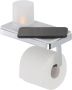 Geesa Toiletrolhouder Frame | Met planchet en LED lichthouder | Wit-Chroom - Thumbnail 1