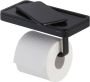 Geesa Toiletrolhouder Frame | Met planchet | Zwart - Thumbnail 1
