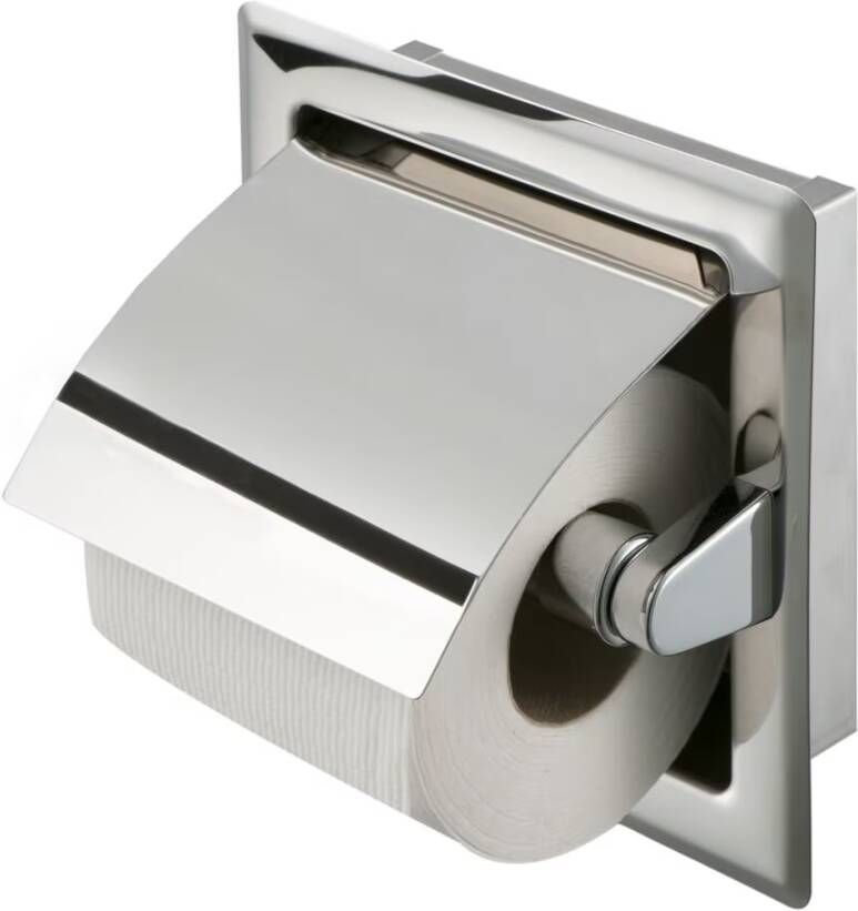 Geesa Toiletrolhouder Hotel | Met klep inbouw | Chroom