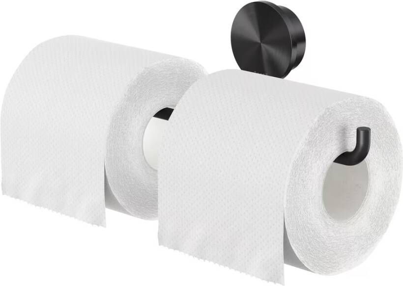 Geesa Toiletrolhouder Opal | Dubbel | Zwart metaal geborsteld