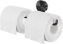 Geesa Toiletrolhouder Opal | Dubbel | Zwart metaal geborsteld - Thumbnail 1